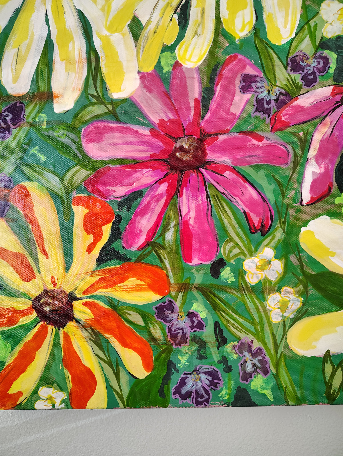 Large flower wall art, 30x40pai ted canvas