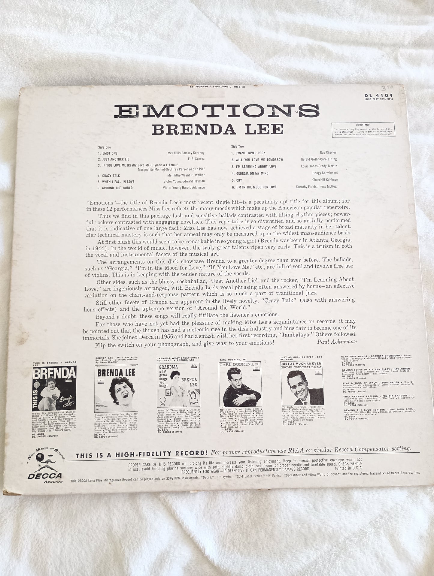 Brenda Lee original vinyl
