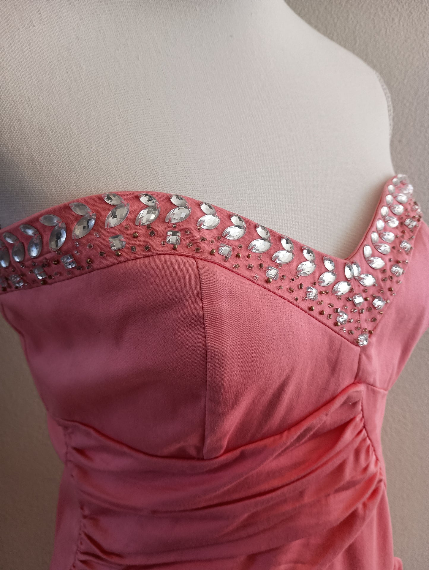 Hot pink shirt formal dress, vintage size 4
