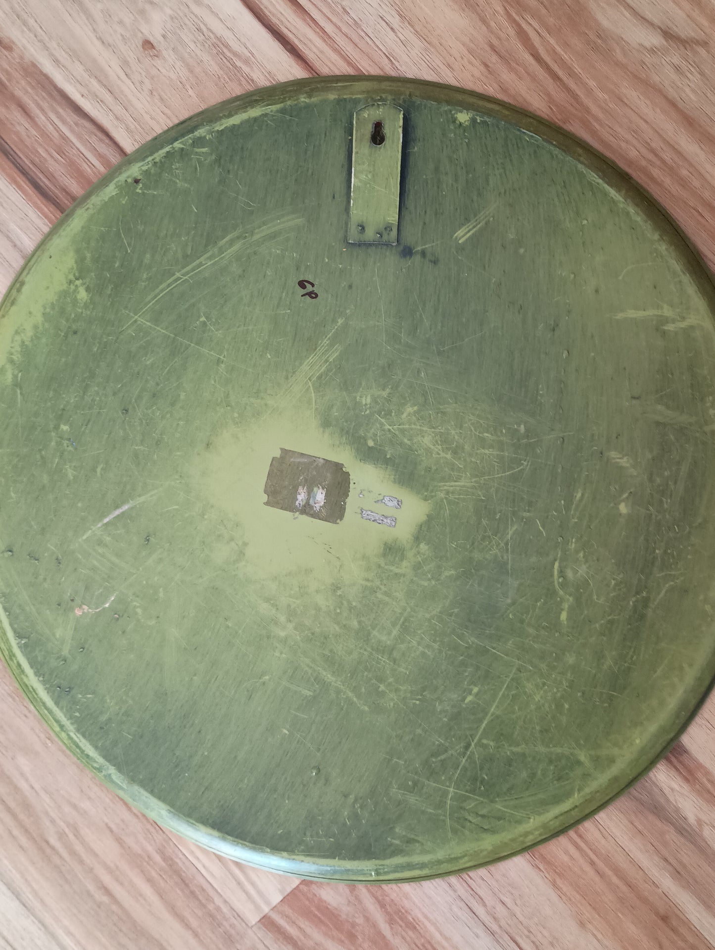 XL folk art tin tray, wall hanging