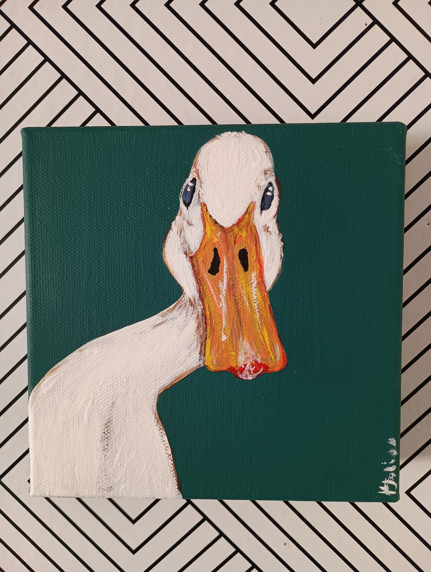 Duck painting on canvas, Kirstyn Bliss Art original