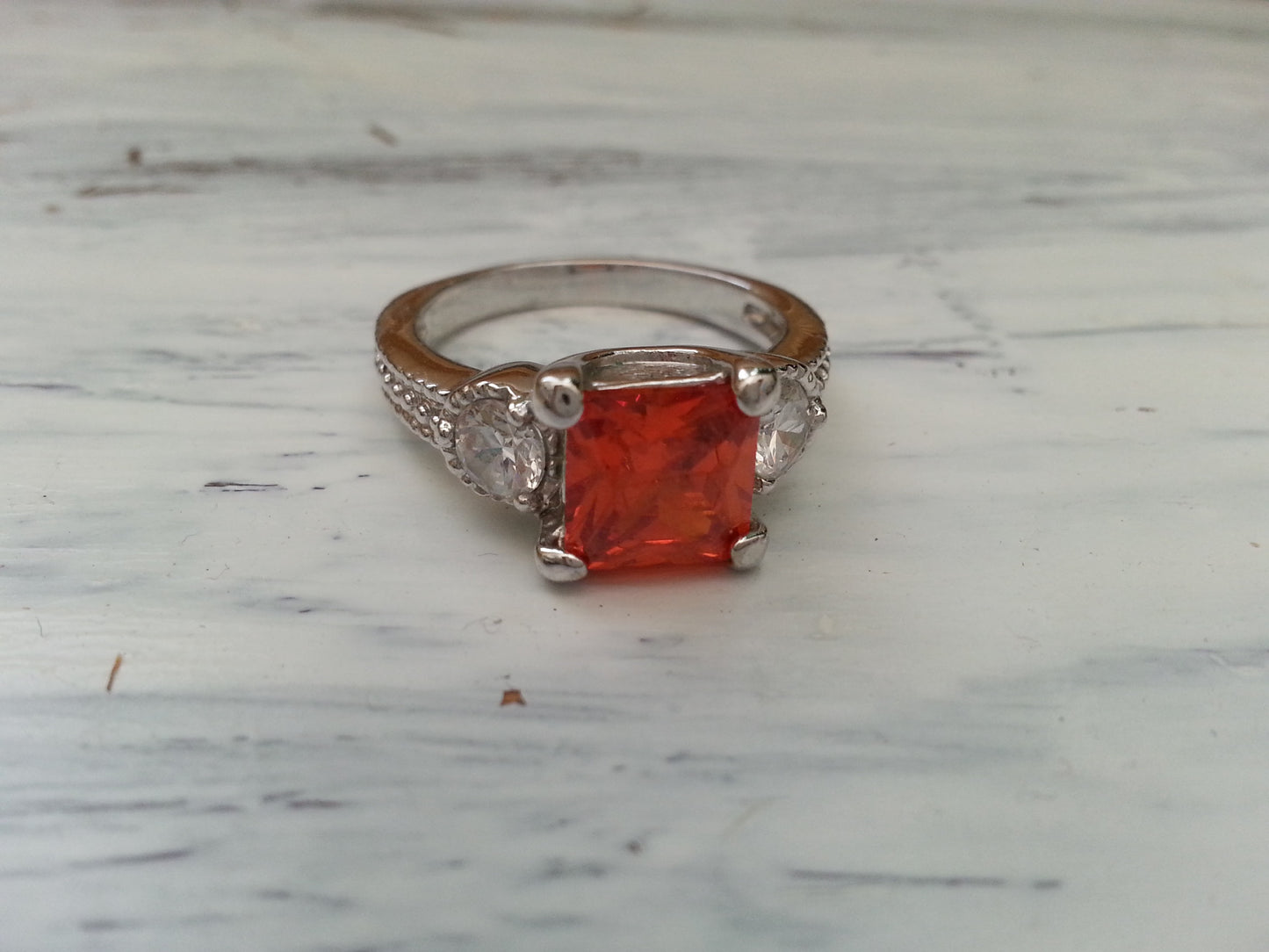 Vintage orange citrine ring