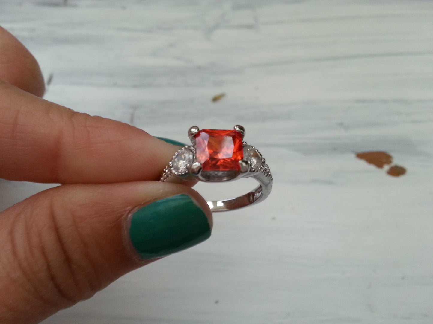 Vintage orange citrine ring