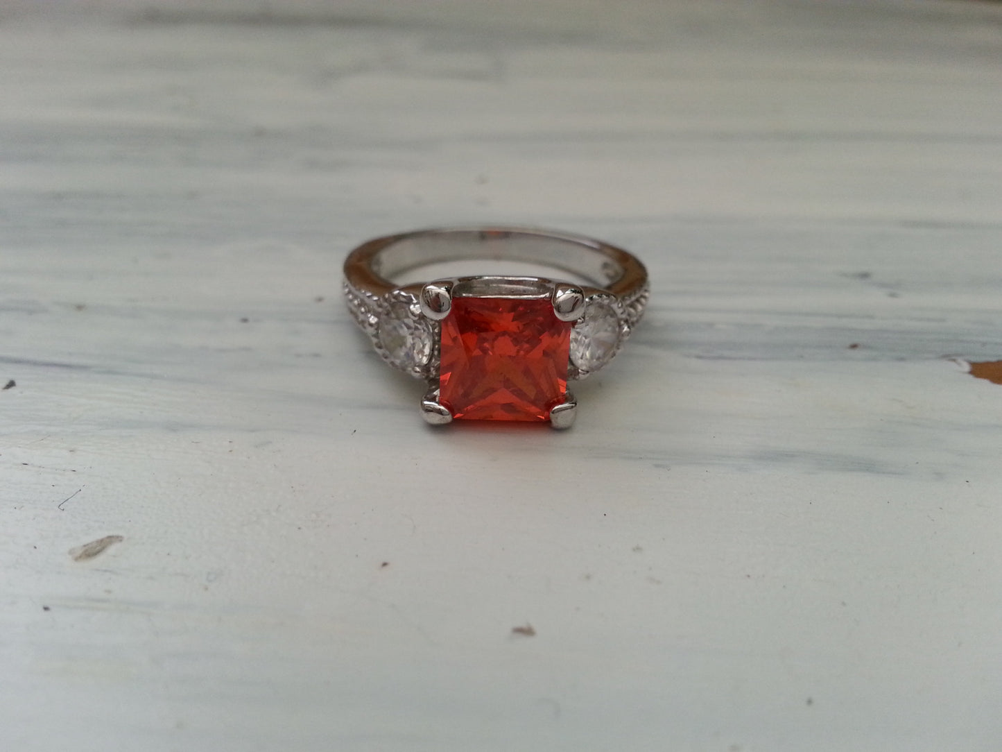 Vintage orange citrine ring