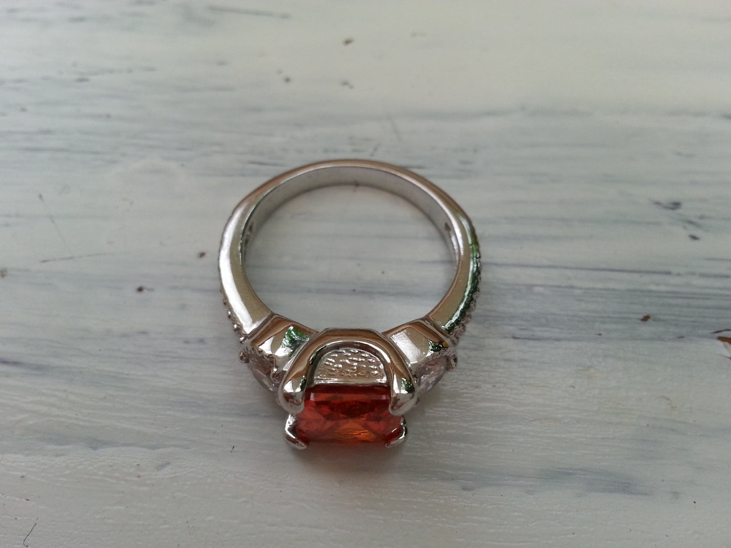 Vintage orange citrine ring