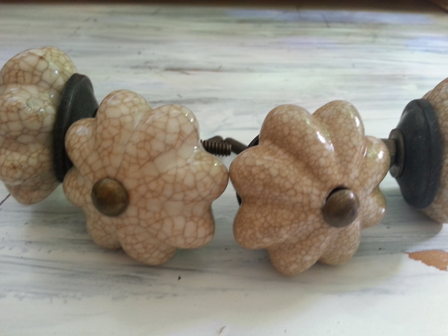 Drawer pulls, ceramic knobs