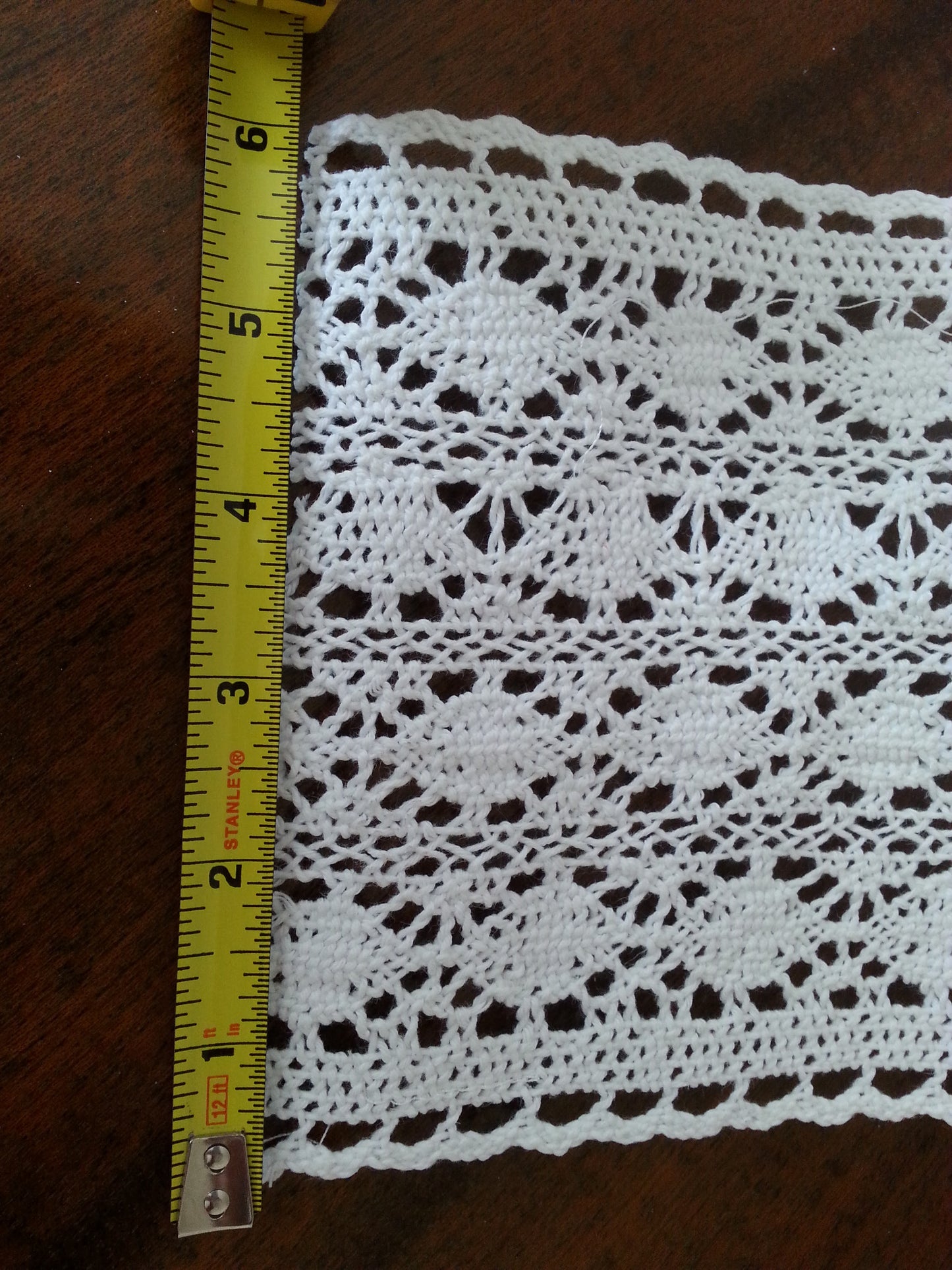 Thick white cotton lace, vintage stock