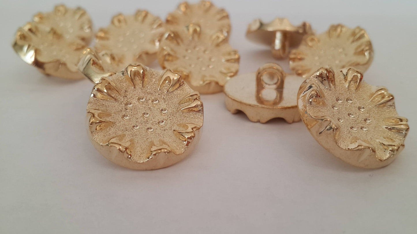 Large gold buttons, vintage stock