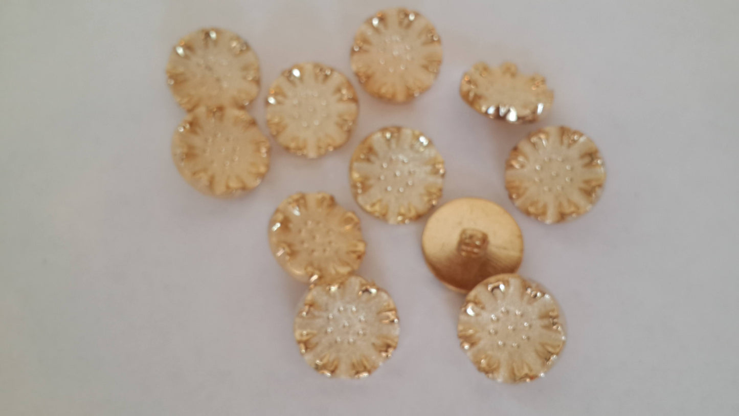 Large gold buttons, vintage stock