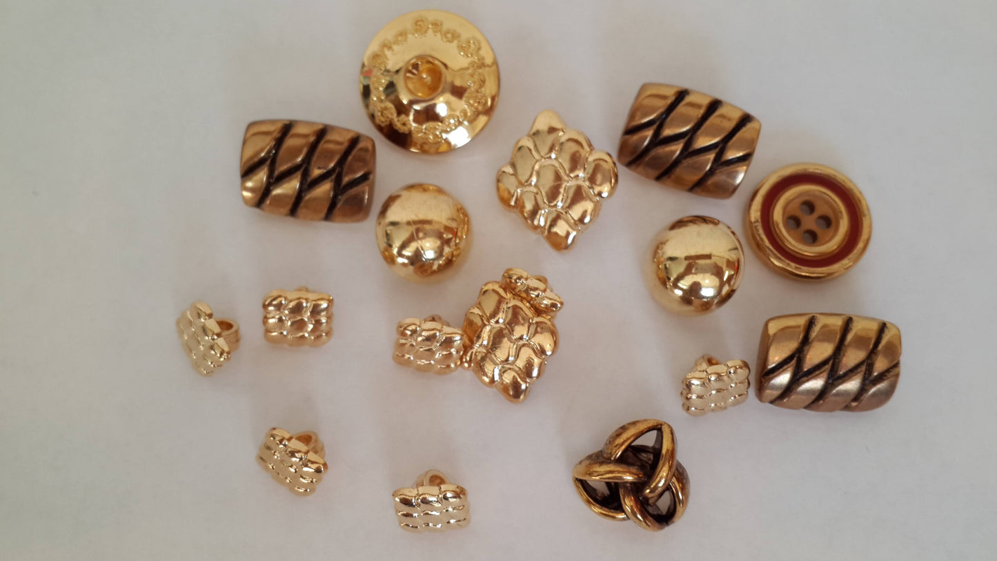 Vintage gold and black button collection