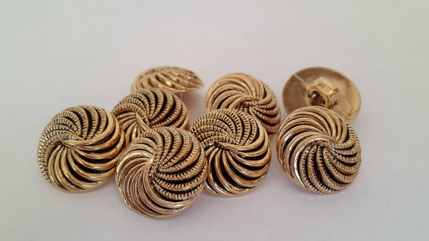 1990s gold buttons, vintage stock