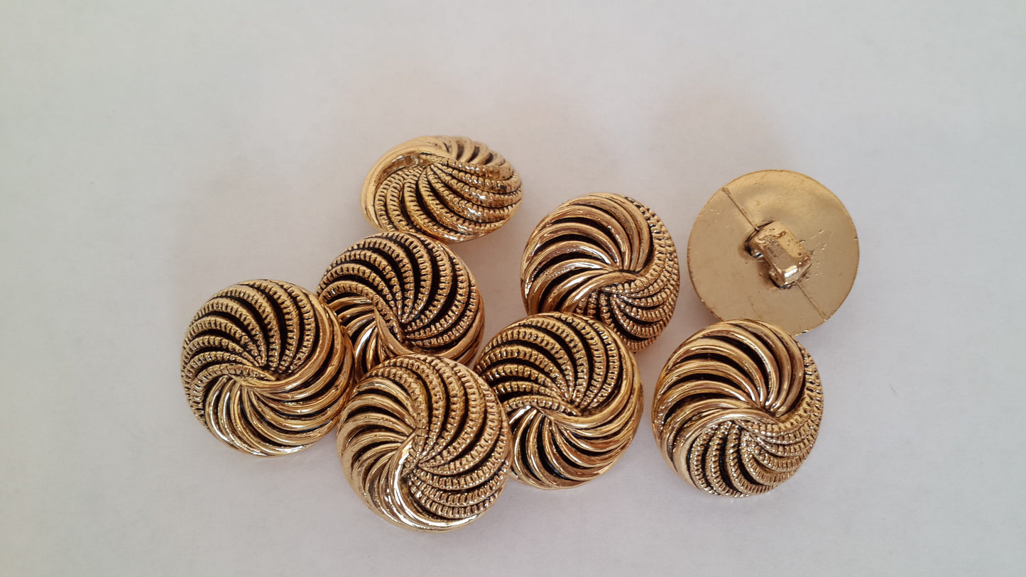 1990s gold buttons, vintage stock