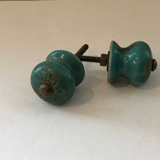 Ceramic turquoise drawer pulls