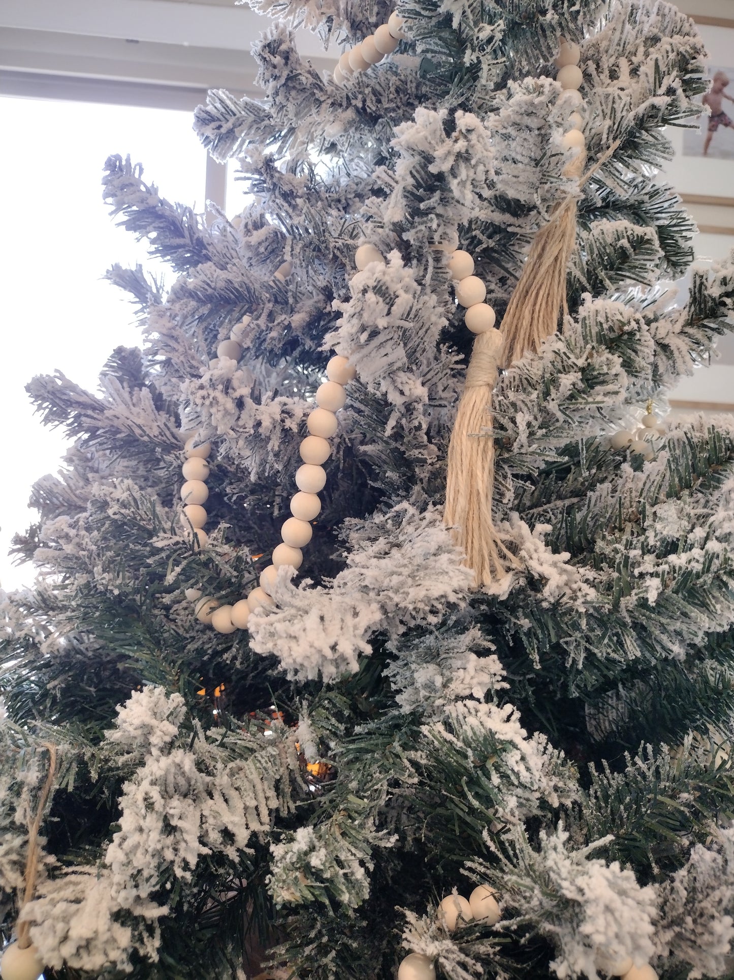 Wood bead garland strands, 40"