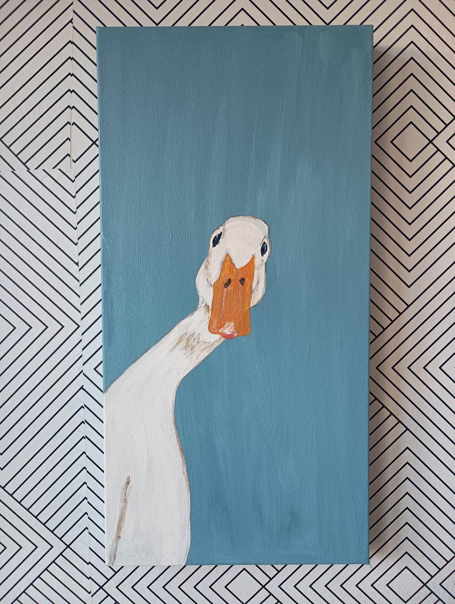 Duck, large canvas painting