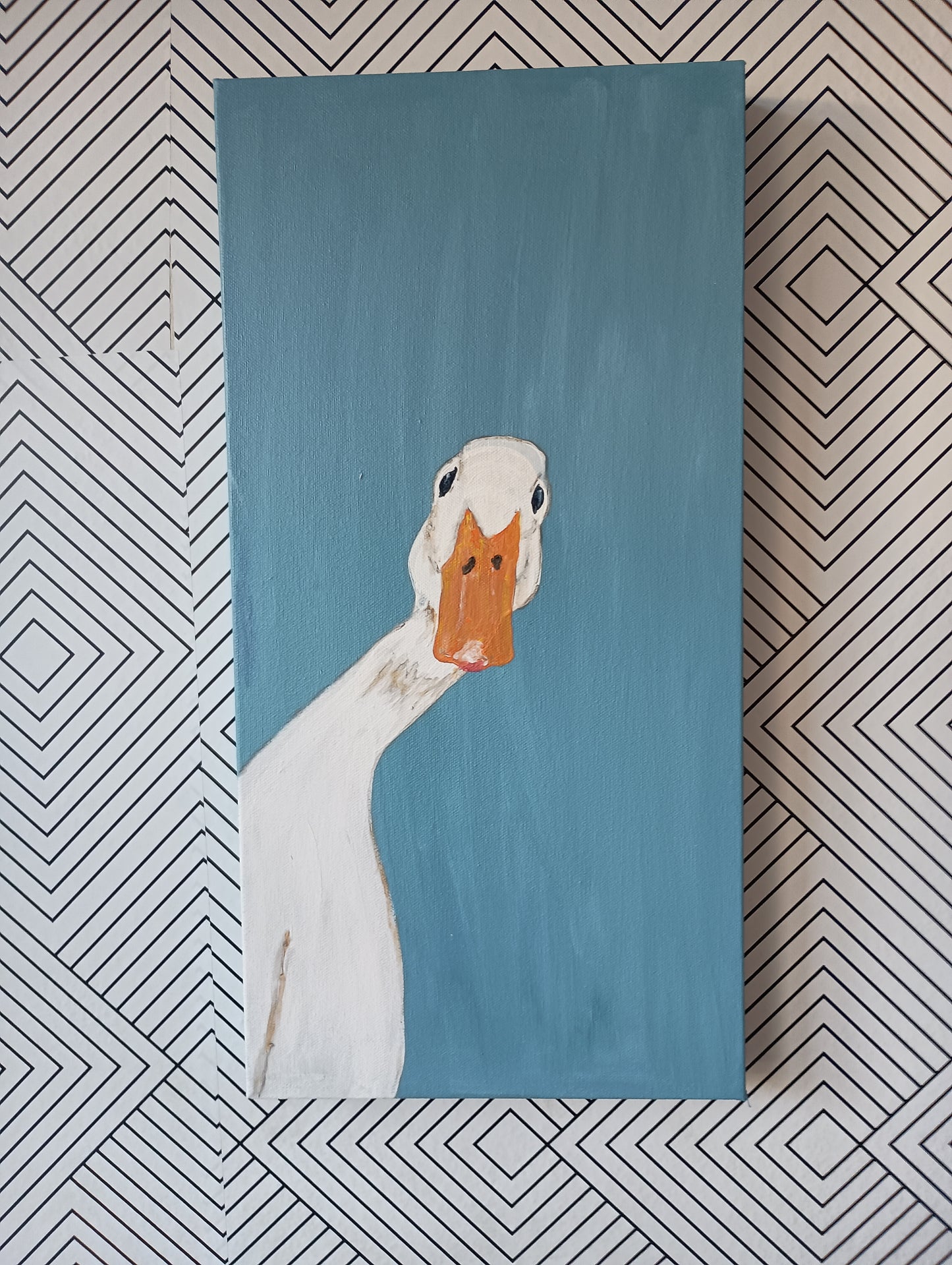 Duck, large canvas painting