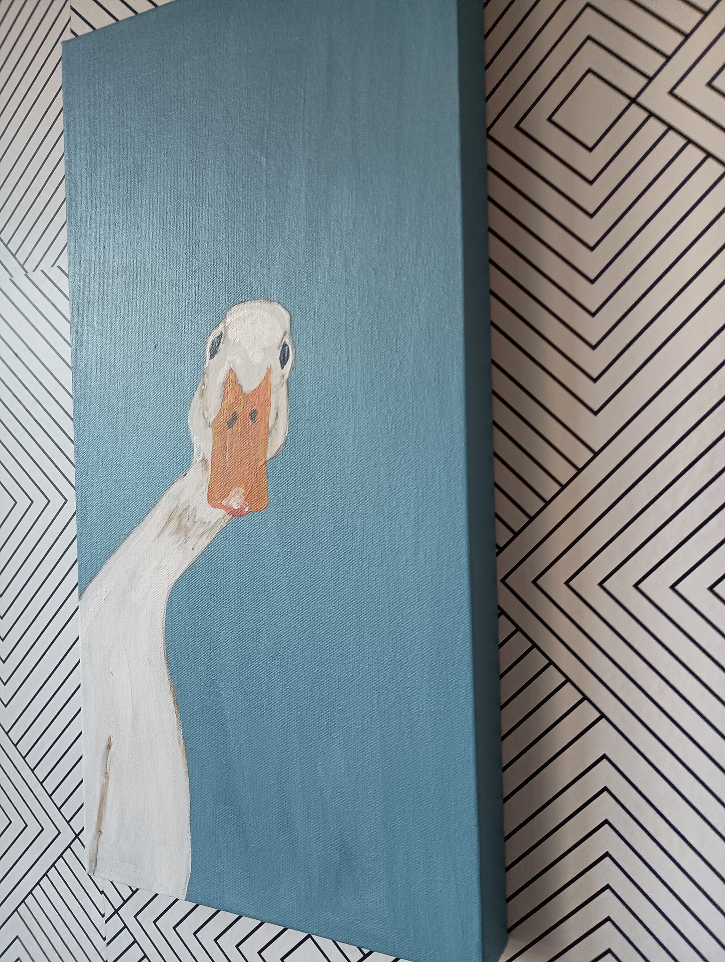 Duck, large canvas painting