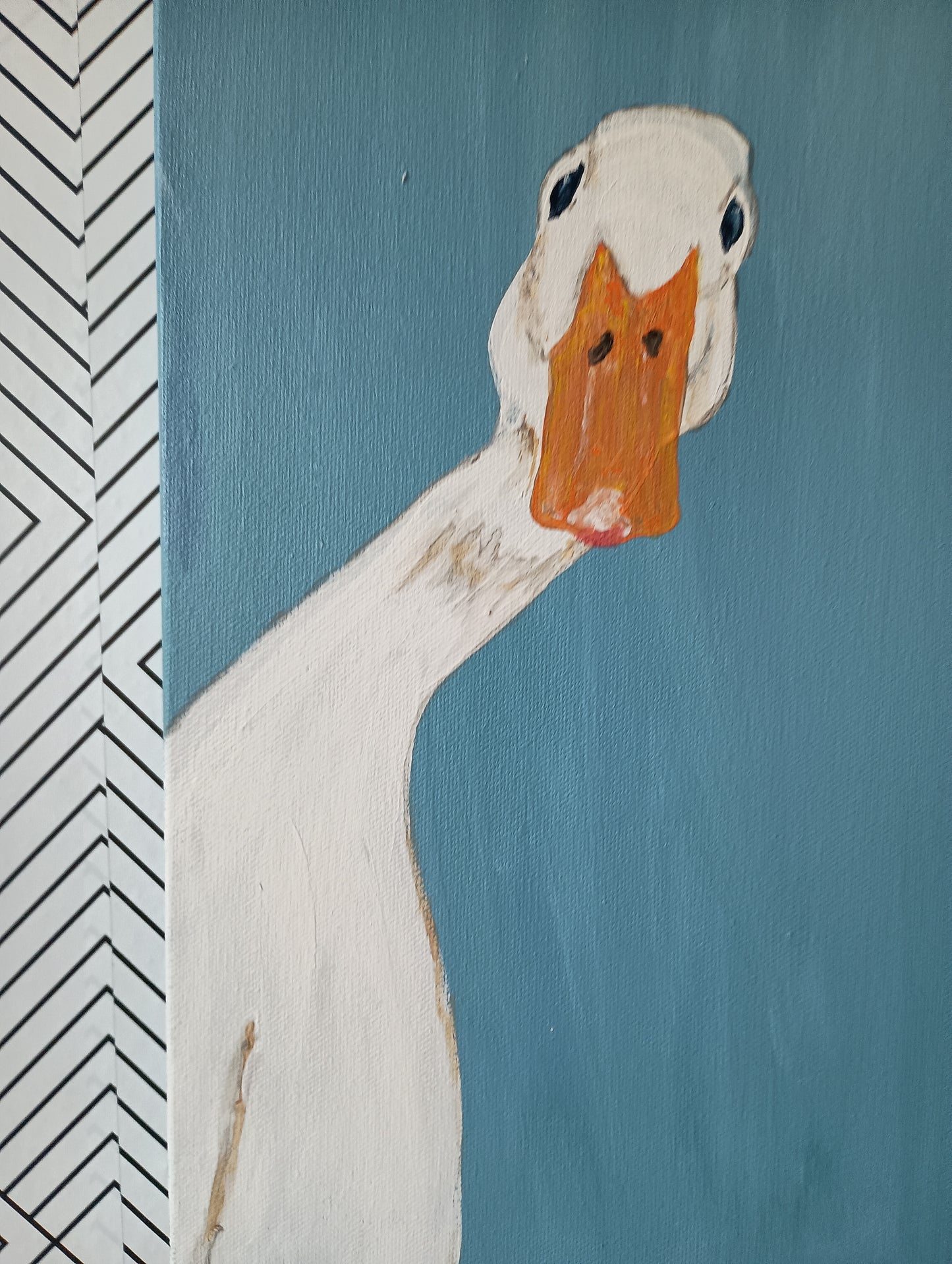 Duck, large canvas painting