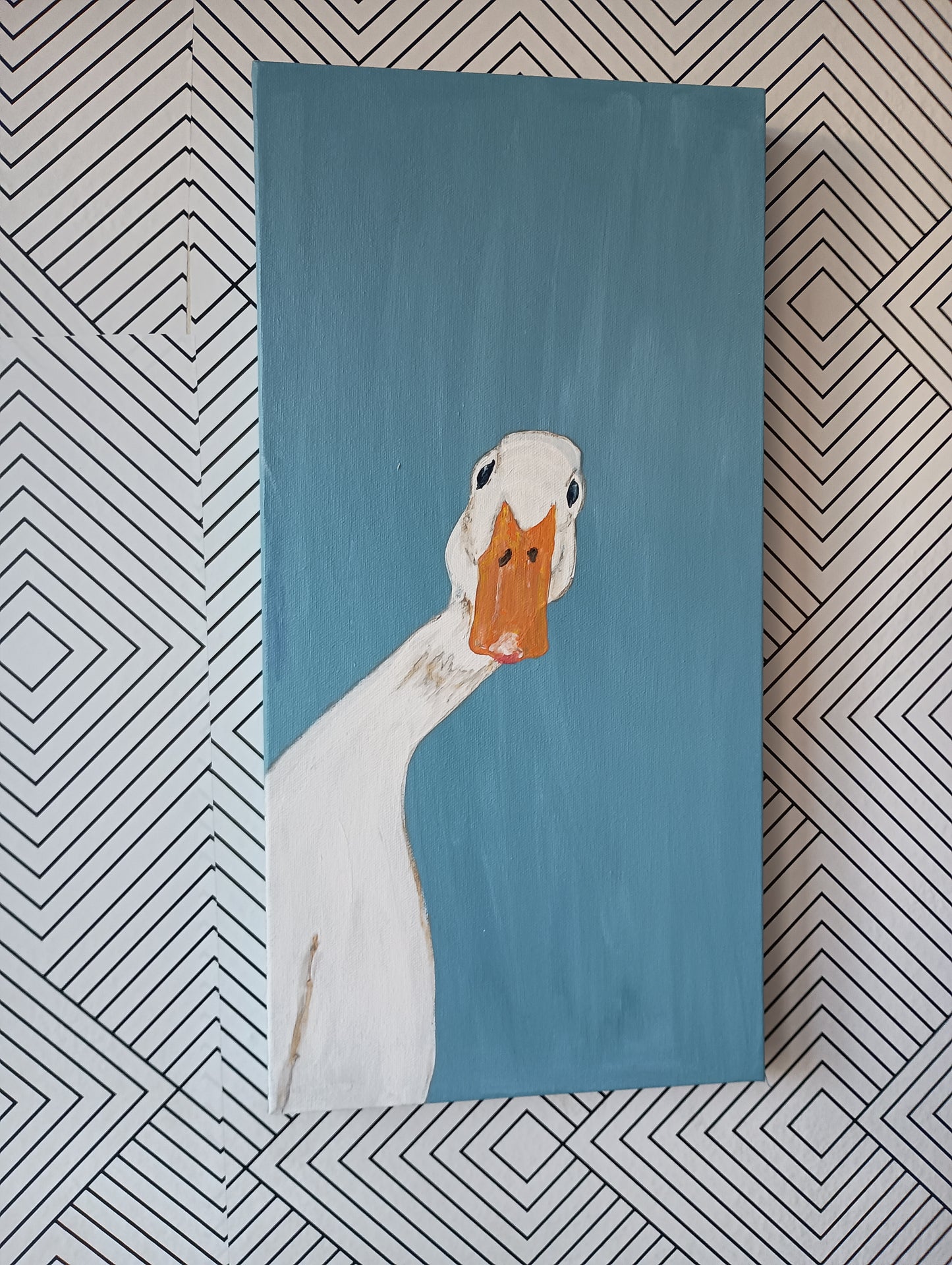 Duck, large canvas painting