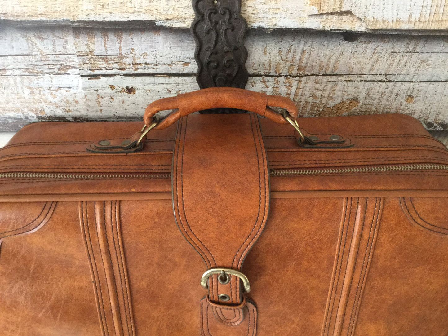 Vintage leather suitcase