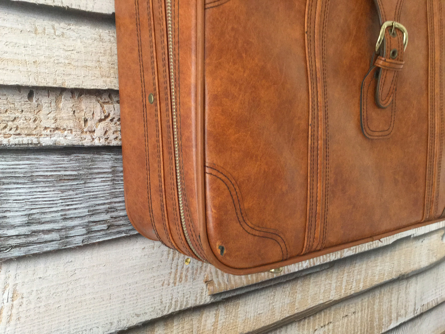 Vintage leather suitcase