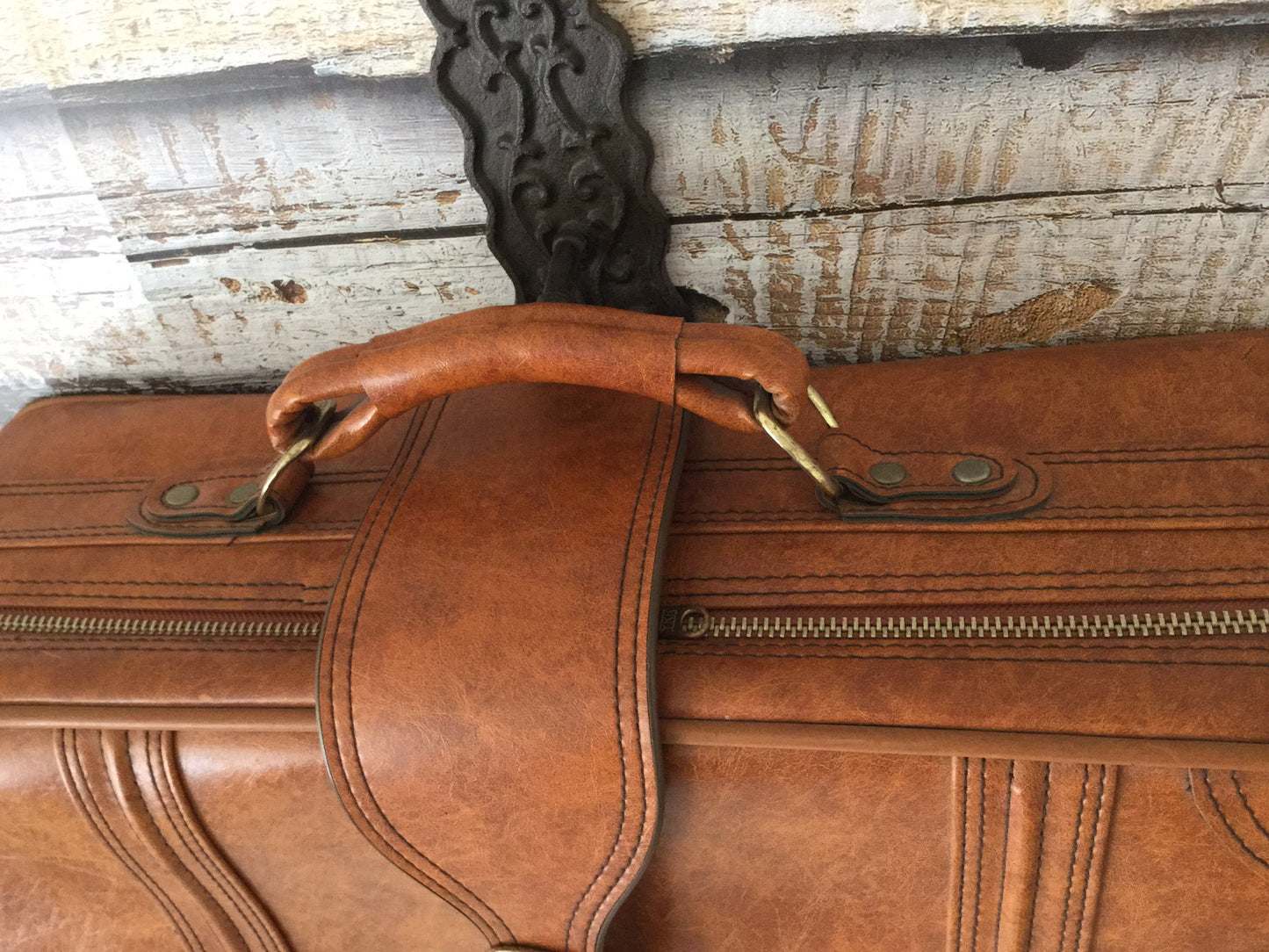 Vintage leather suitcase