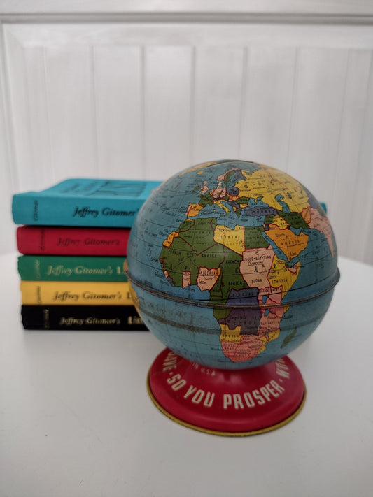 Vintage globe coin bank