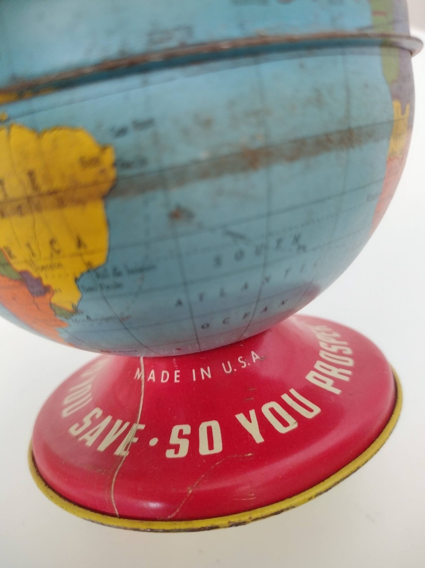 Vintage globe coin bank