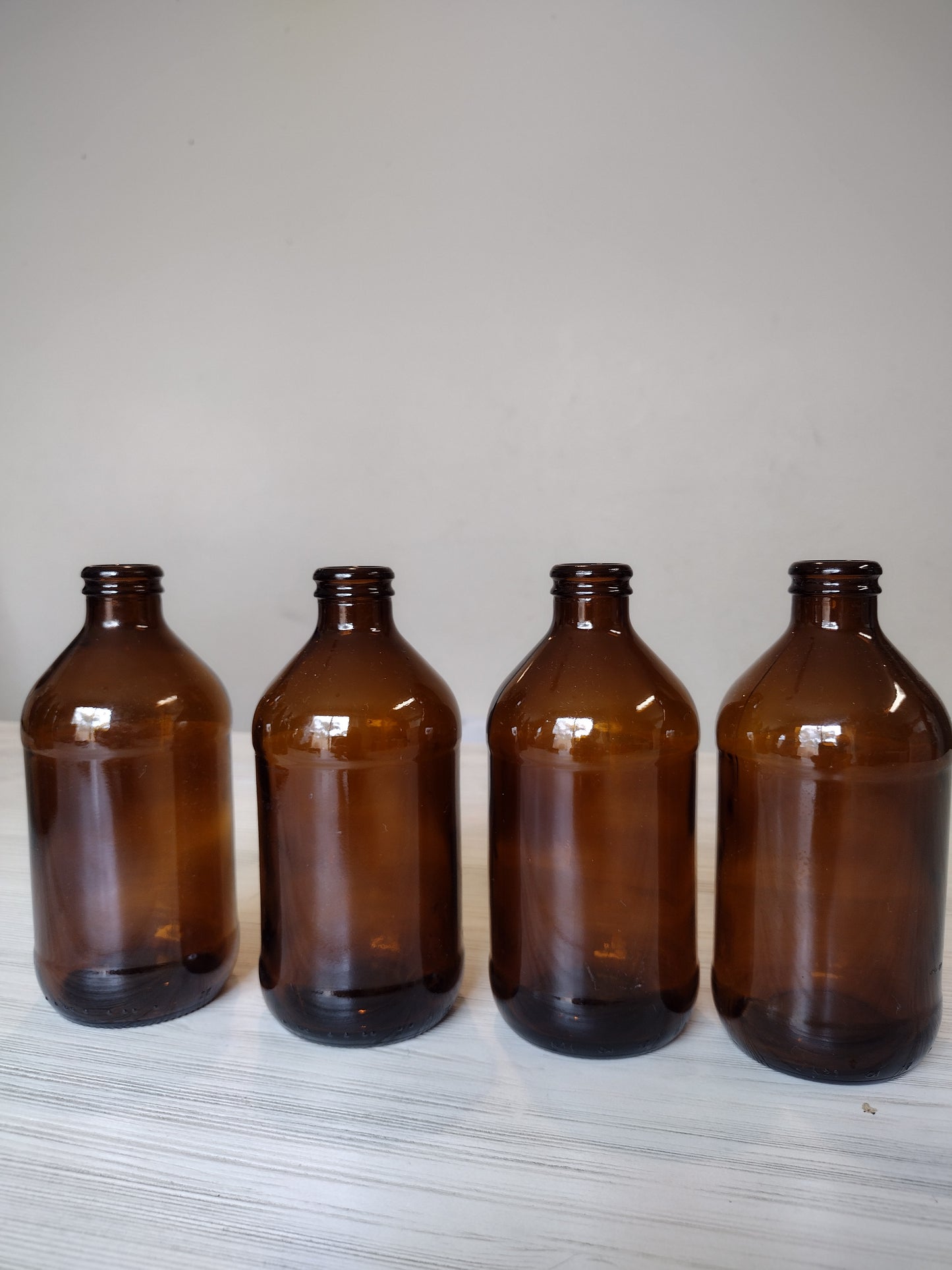 Small brown apothecary bottle set, vintage