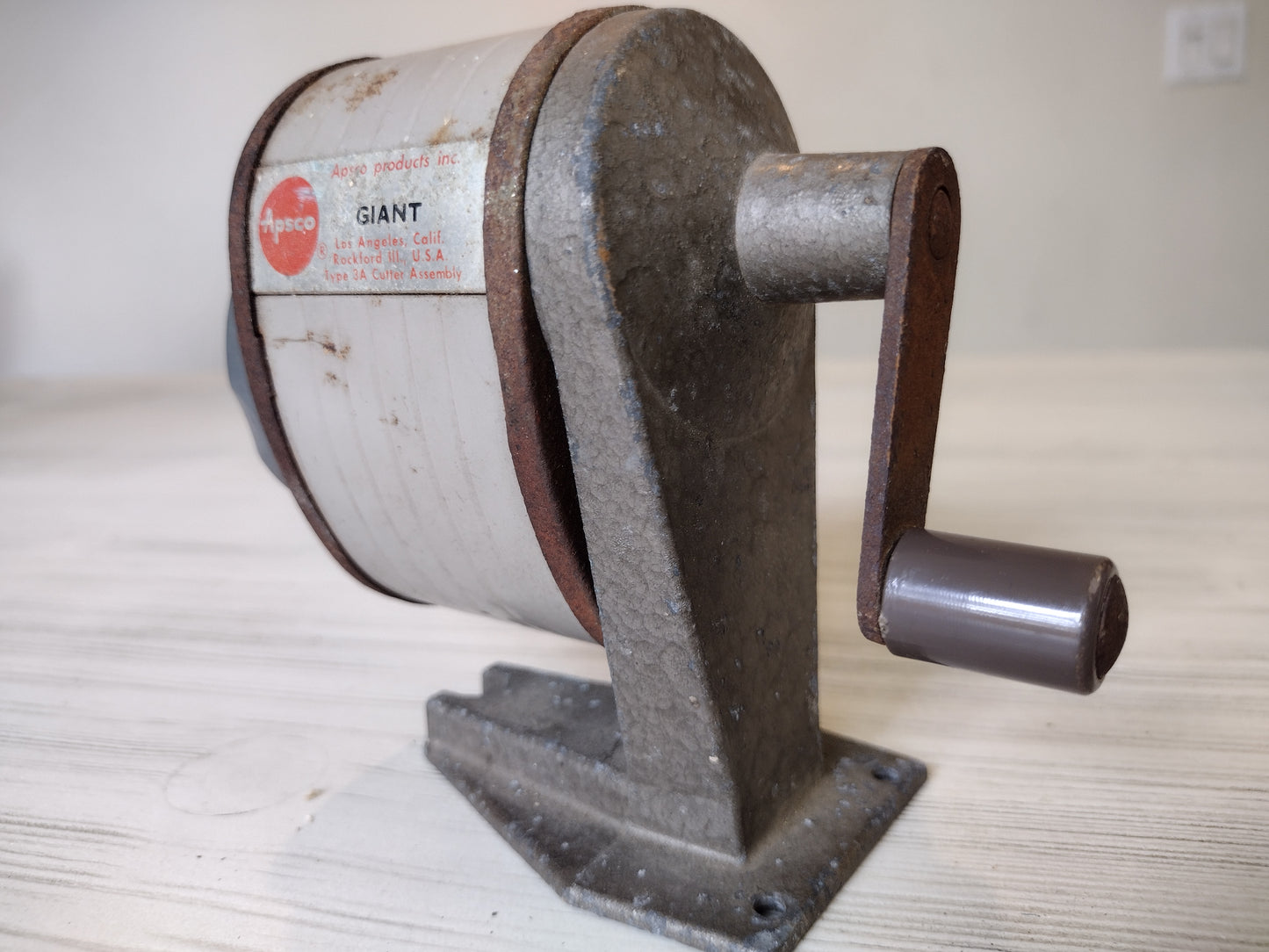 Wall pencil sharpener, vintage Apsco Giant wall mounted pencil sharpener