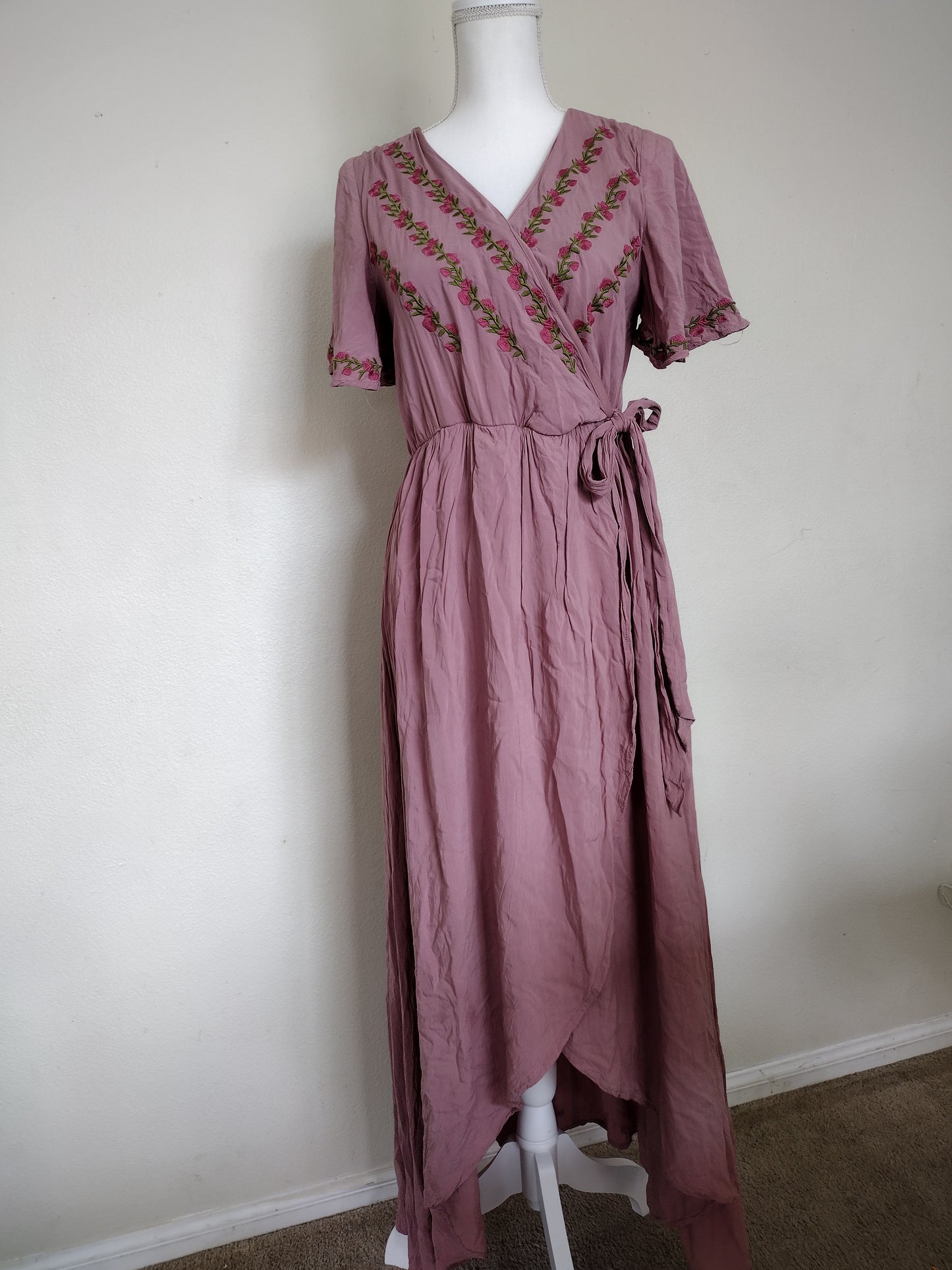 Vintage long wrap dress