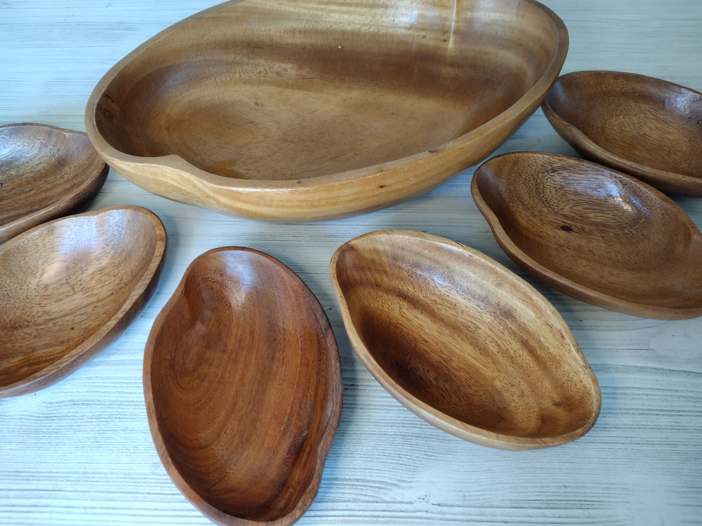 Large wood bowl set