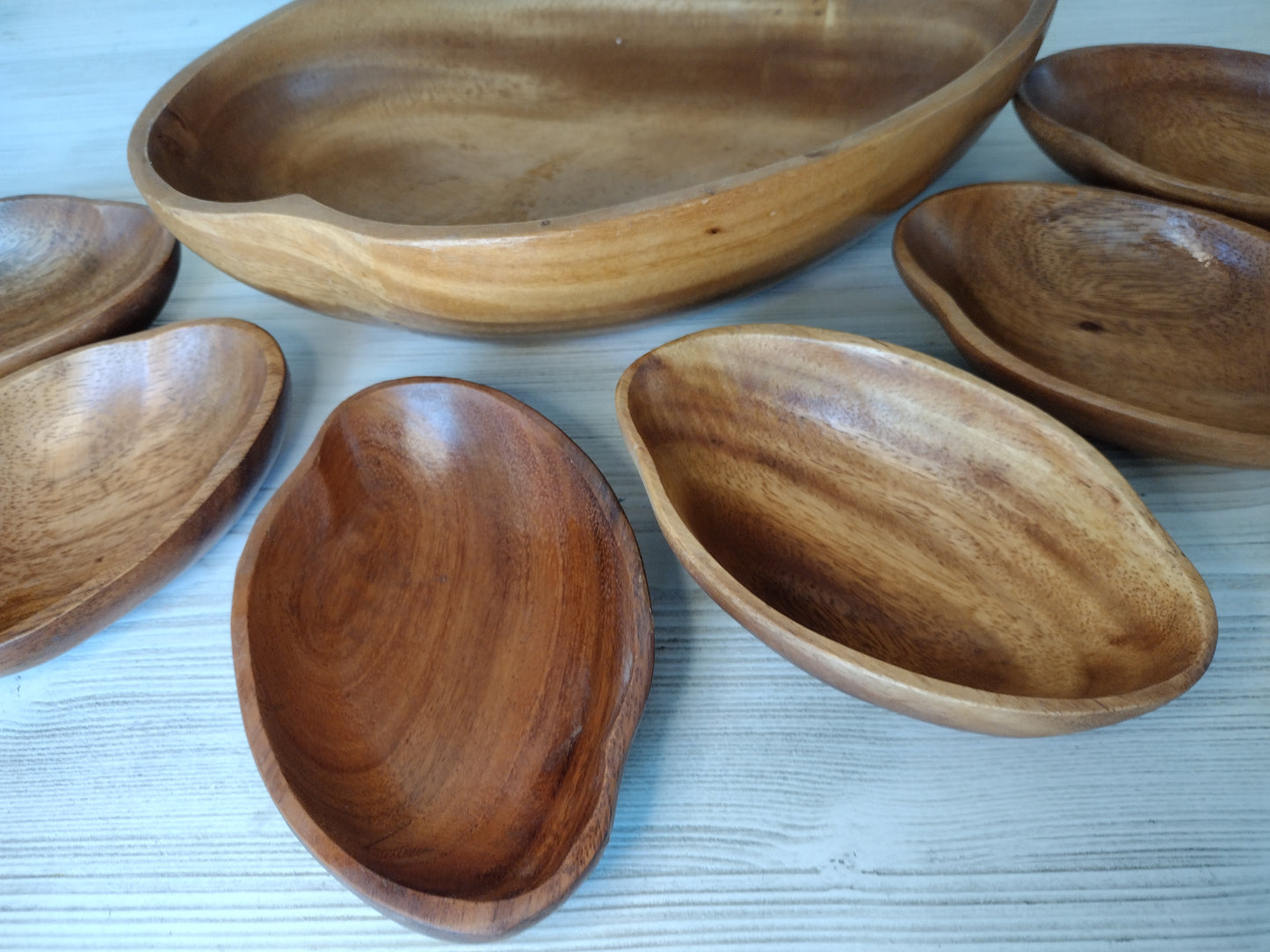 Large wood bowl set