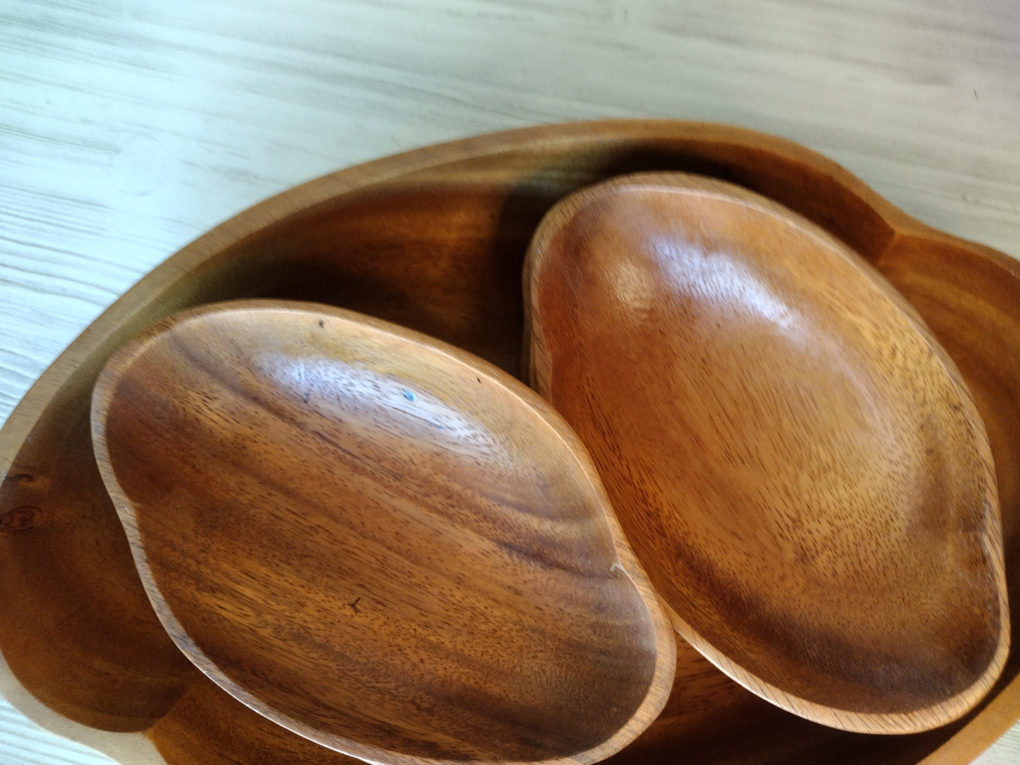 Large wood bowl set