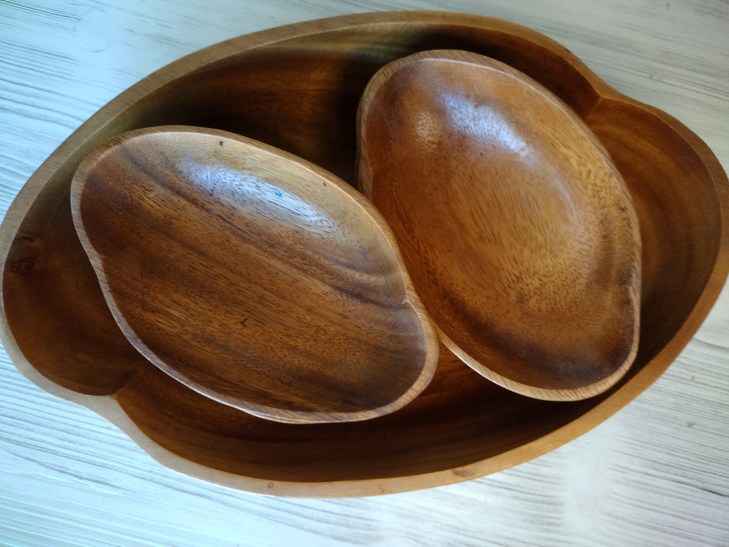 Large wood bowl set