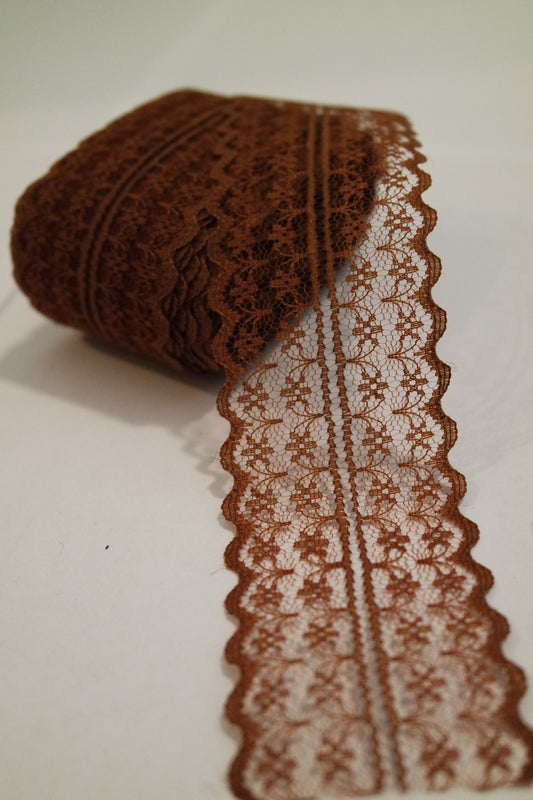 Brown lace, vintage stock