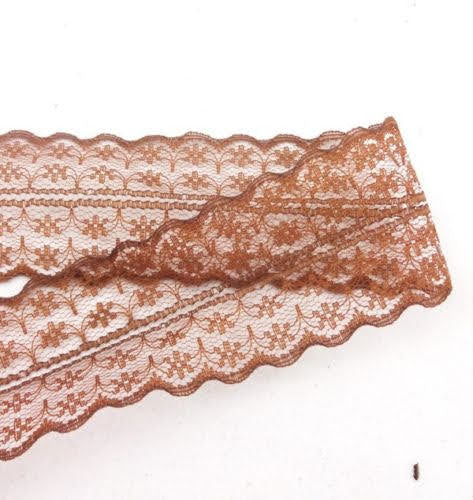 Brown lace, vintage stock