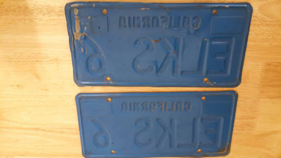 1970s California Blue and Yellow License plate set