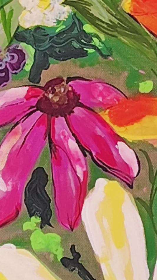 Large flower wall art, 30x40pai ted canvas