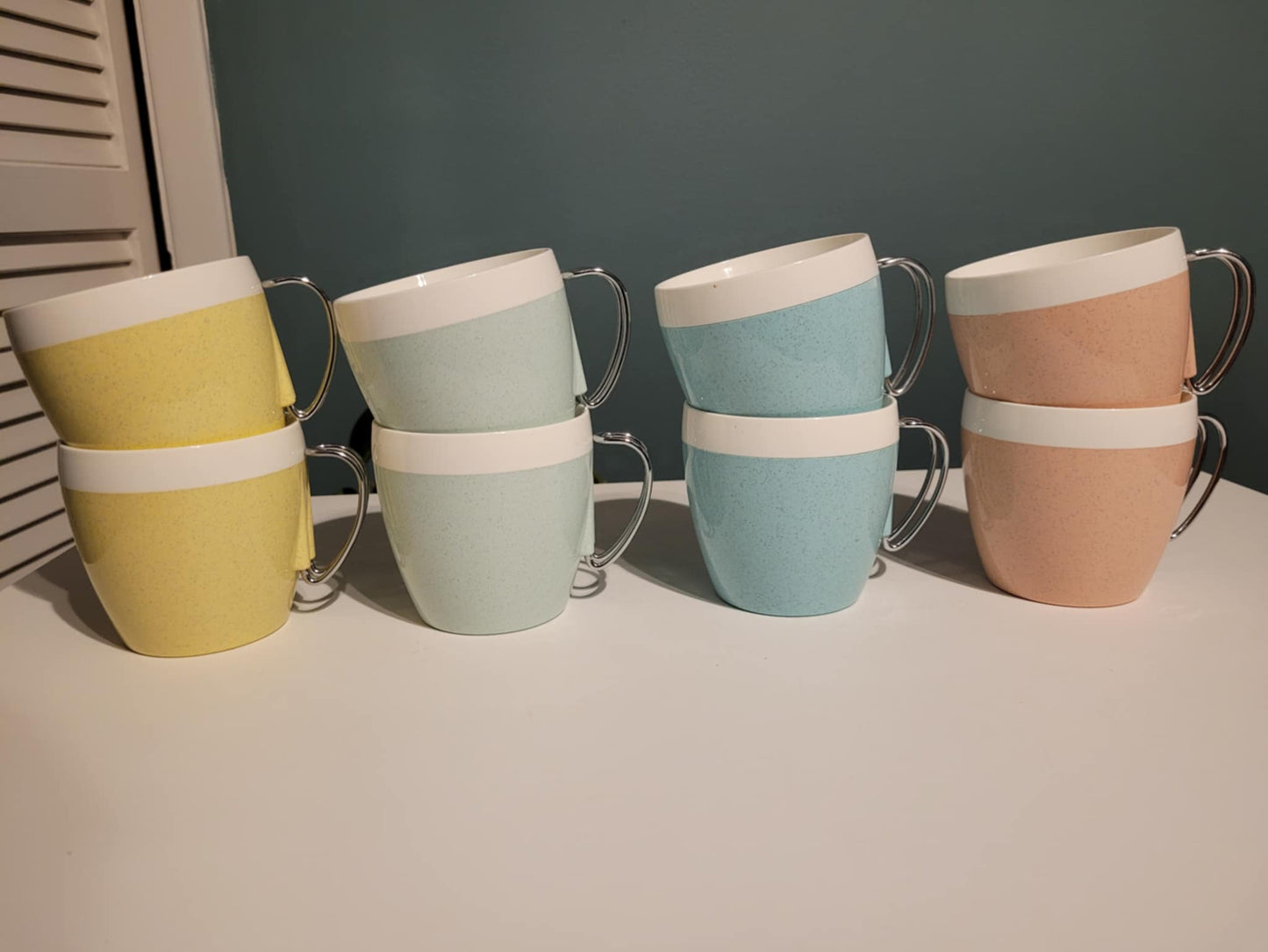 Temp O Cups, mid century modern coffee cup set