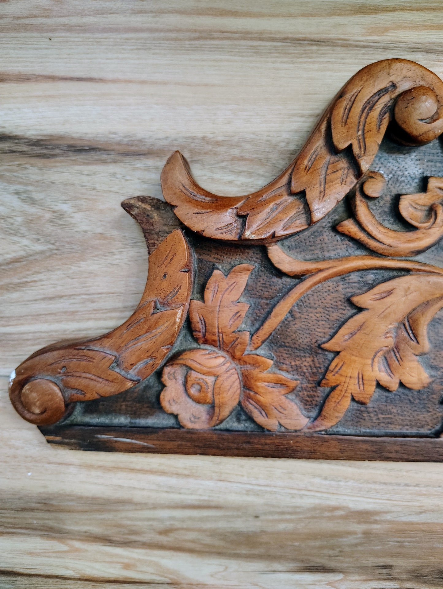 Handcarved Antique Teak Door / Mirror Pendant
