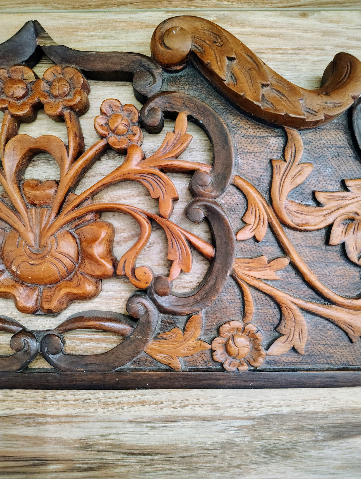 Handcarved Antique Teak Door / Mirror Pendant
