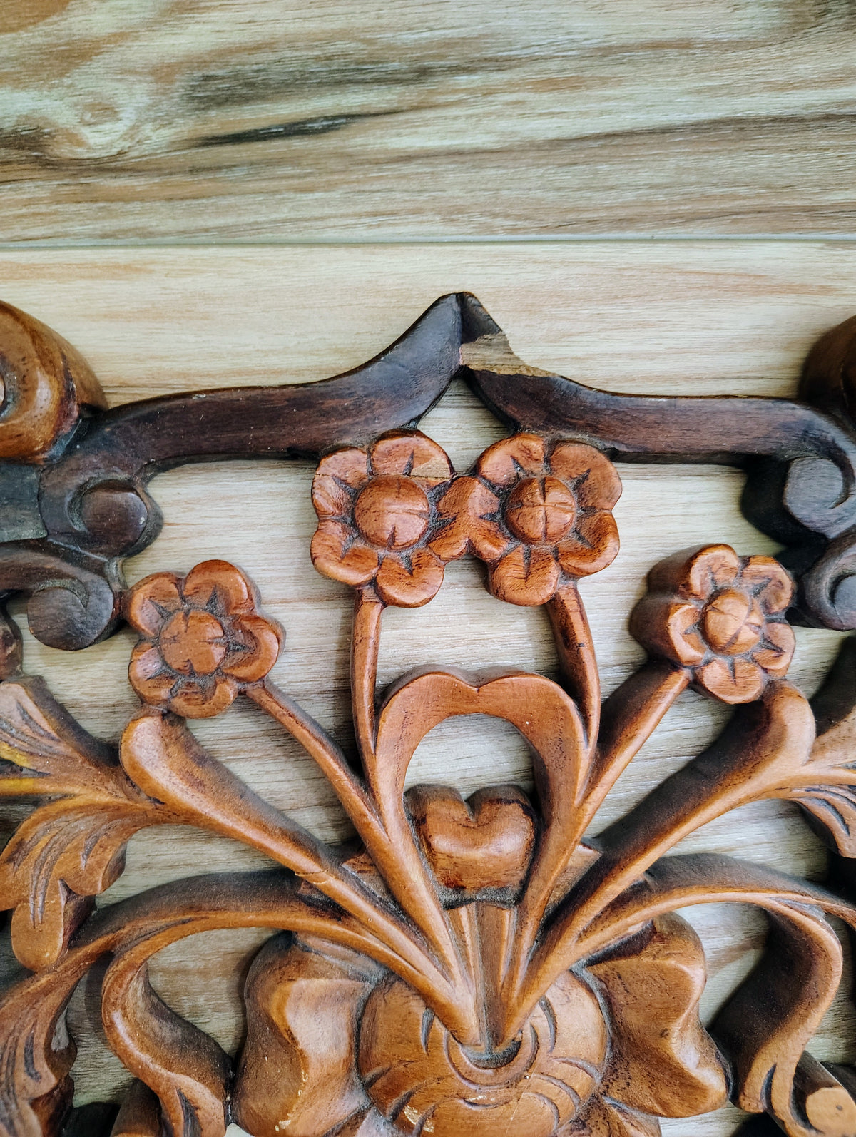 Handcarved Antique Teak Door / Mirror Pendant