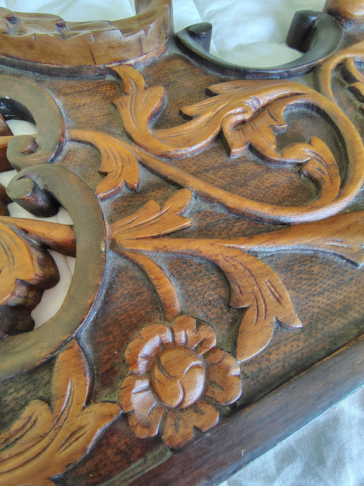Handcarved Antique Teak Door / Mirror Pendant