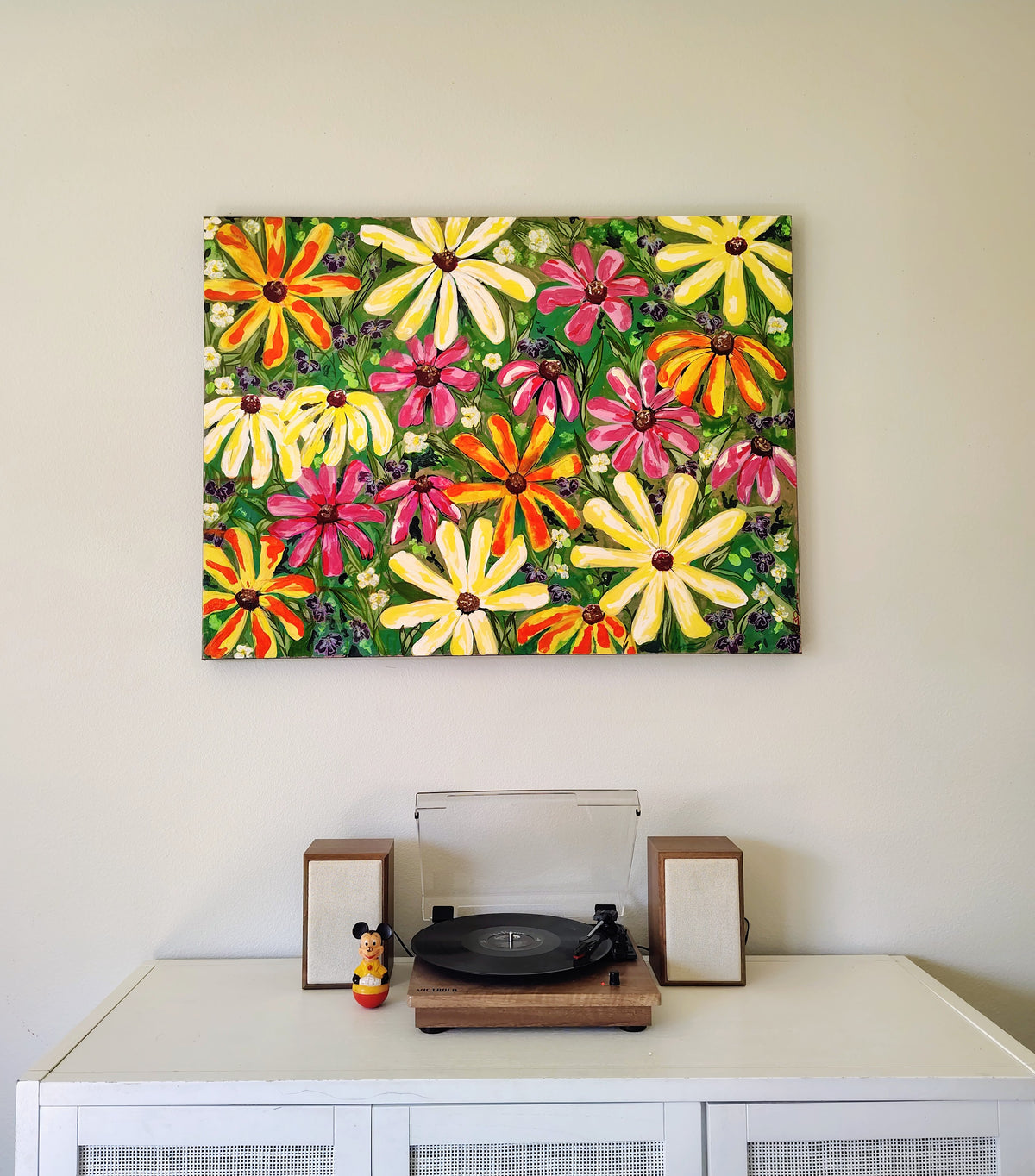 Large flower wall art, 30x40pai ted canvas