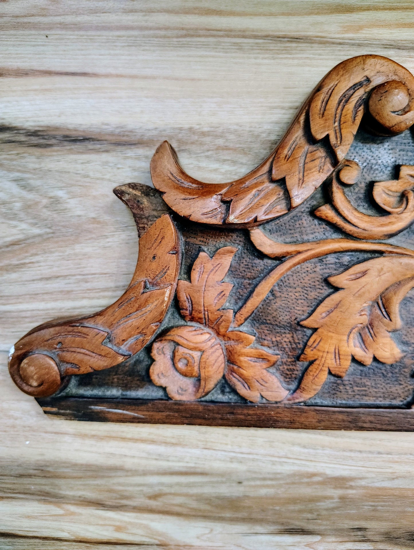 Handcarved Antique Teak Door / Mirror Pendant