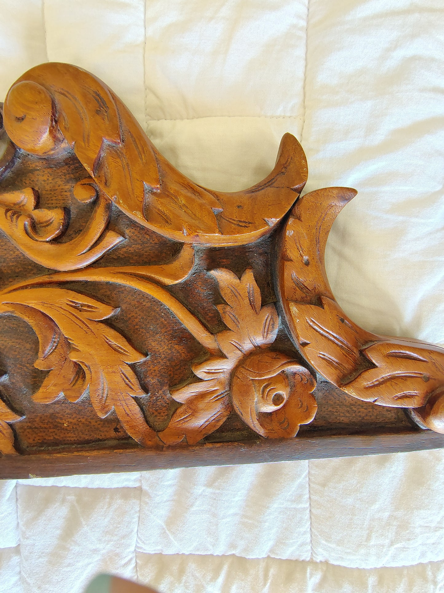 Handcarved Antique Teak Door / Mirror Pendant