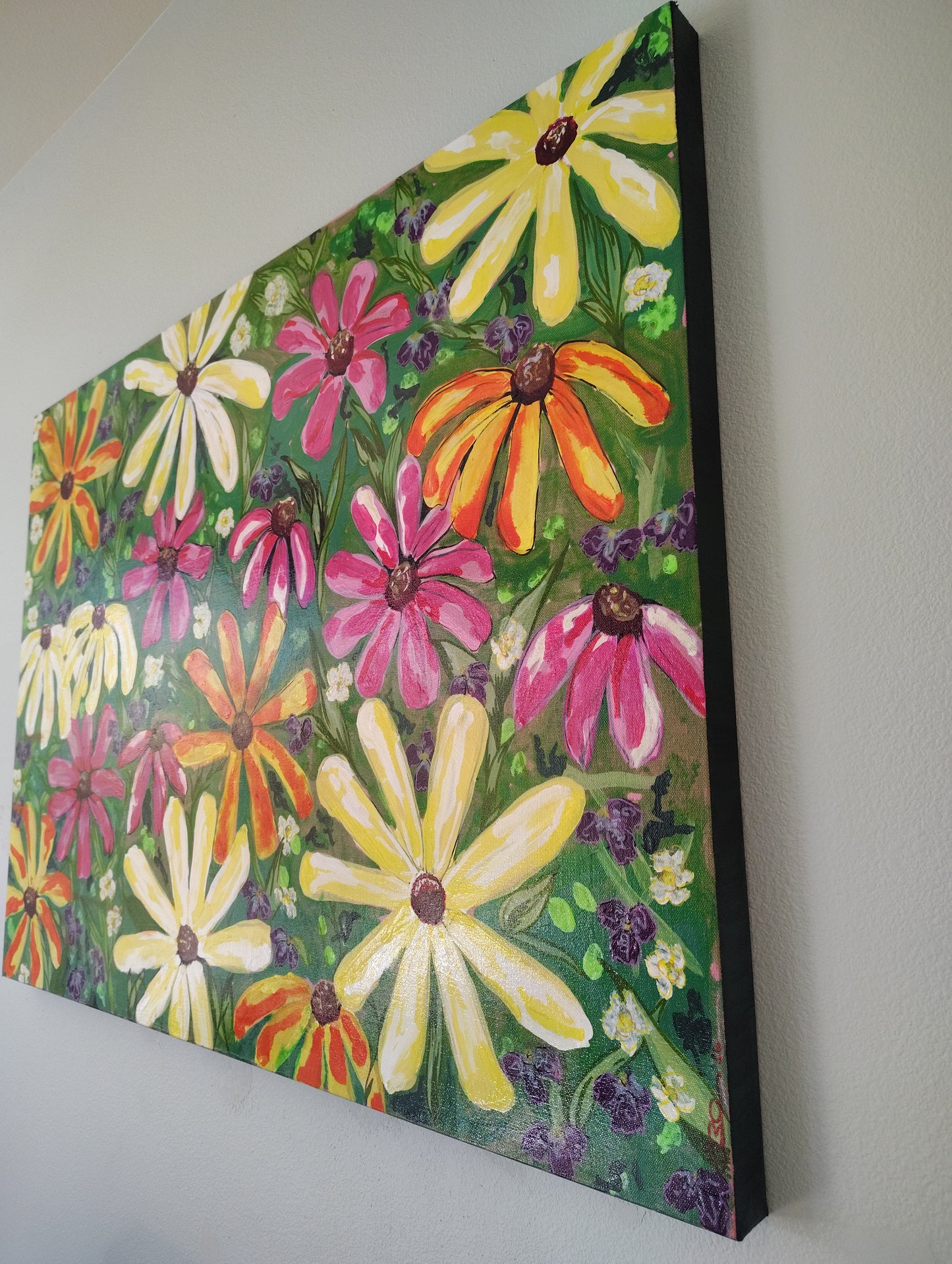 Large flower wall art, 30x40pai ted canvas