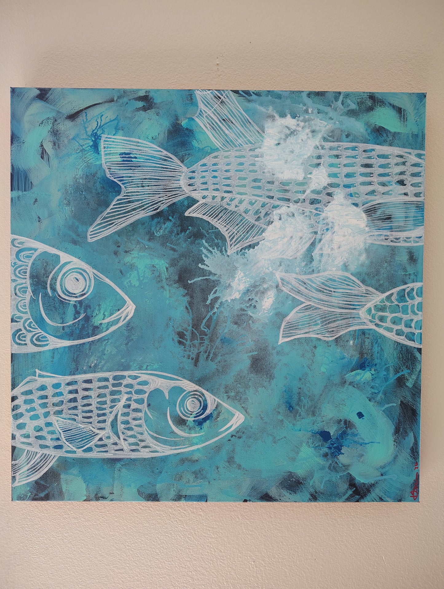 Head or Tails, by Kirstyn Bliss Large 40x40in canvas painting