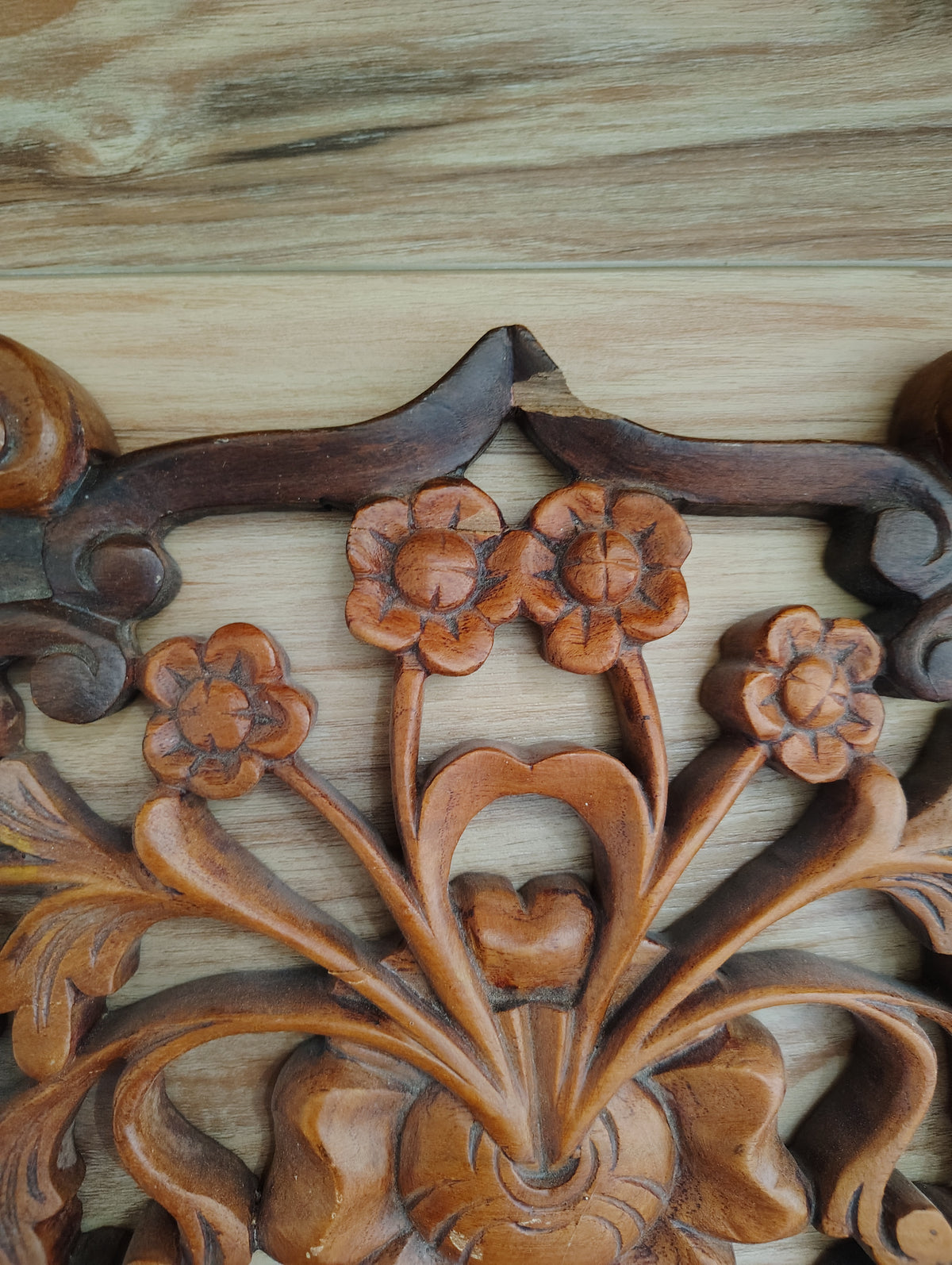 Handcarved Antique Teak Door / Mirror Pendant